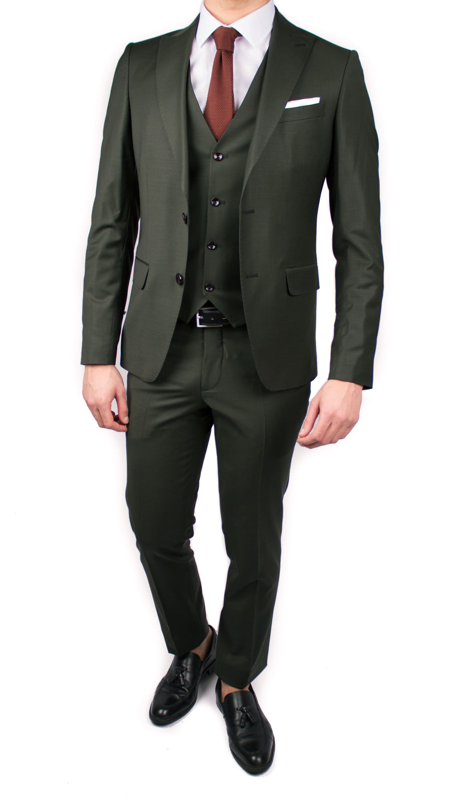 Dark Green 3 Piece Wool Suit – Conquer Menswear