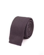 Dark Grey Knitted Necktie - Gentlemen's Crate