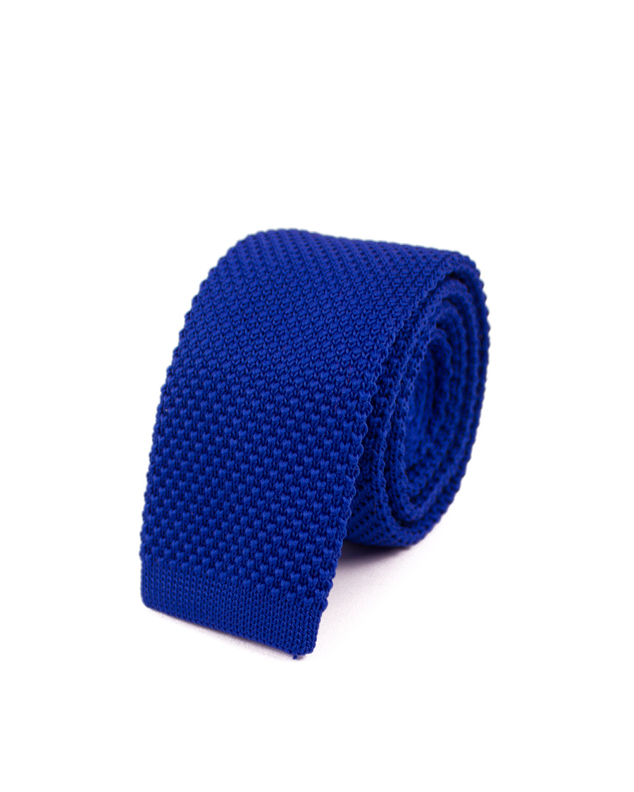 Blue Knitted Necktie - Gentlemen's Crate