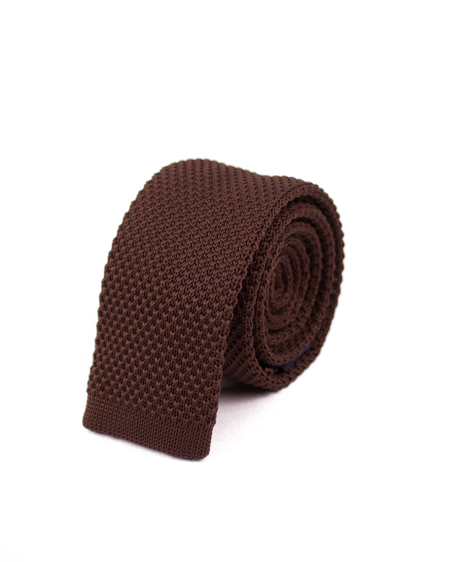 Brown Knitted Necktie - Gentlemen's Crate