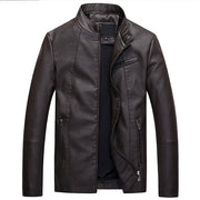 Dark Brown Minimalistic Leather Jacket - Gentlemen's Crate
