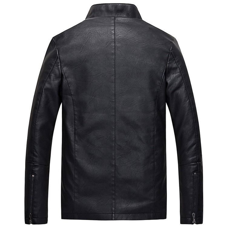 Black Minimalistic Leather Jacket - Gentlemen's Crate